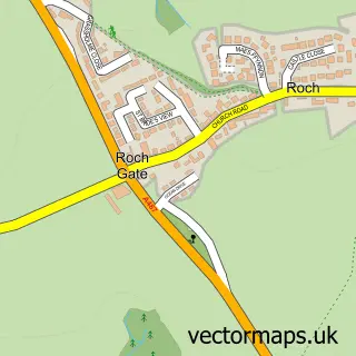 Street map sample of Roch, Dyfed