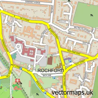 Street map sample of Rochford, Essex