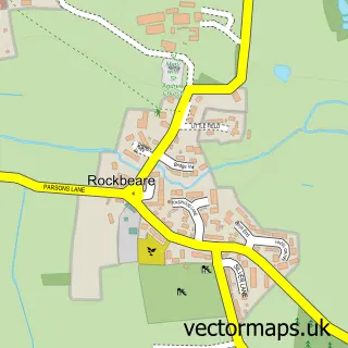 Street map sample of Rockbeare, Devon