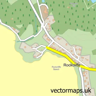 Street map sample of Rockcliffe, The Stewartry of Kirkcudbright