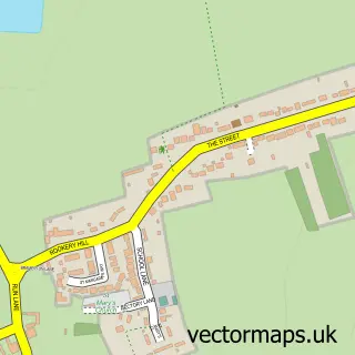 Street map sample of Rockland Saint Mary, Norfolk