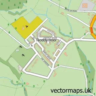 Street map sample of Roddymoor, Durham