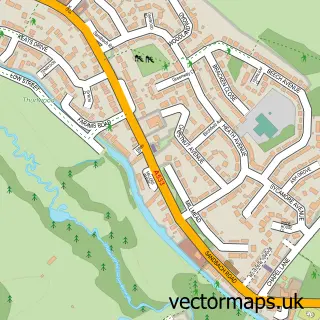 Street map sample of Rode Heath, Cheshire