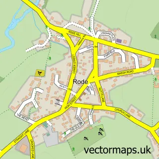 Street map sample of Rode, Somerset