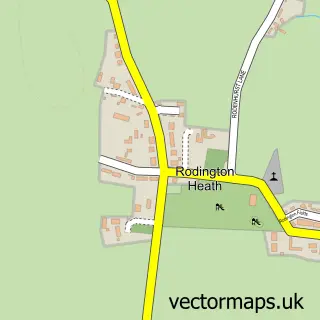 Street map sample of Rodington Heath, Shropshire