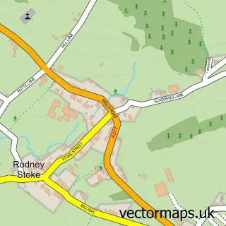 Street map sample of Rodney Stoke, Somerset
