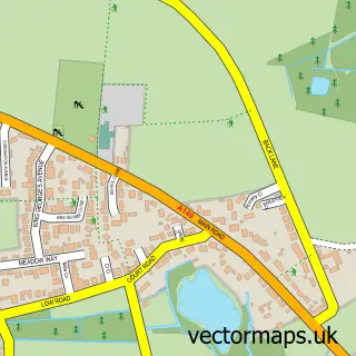 Street map sample of Rollesby, Norfolk