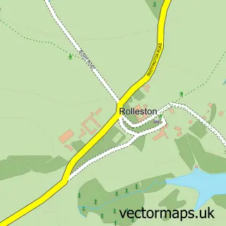 Street map sample of Rolleston, Leicestershire