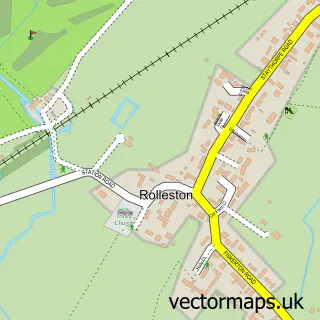 Street map sample of Rolleston, Nottinghamshire