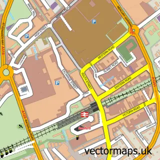 Street map sample of Romford, Greater London