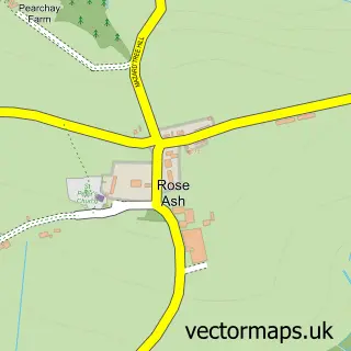Street map sample of Rose Ash, Devon