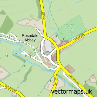 Street map sample of Rosedale Abbey, North Yorkshire