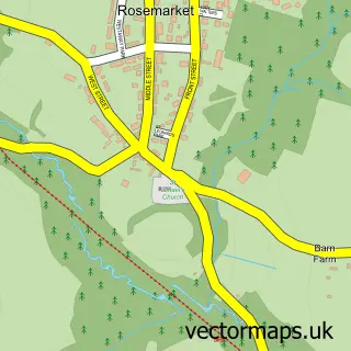 Street map sample of Rosemarket, Dyfed