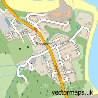 Street map sample of Rosneath, Dunbartonshire