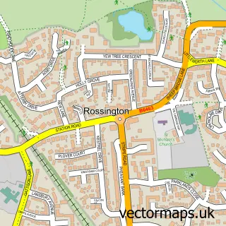 Street map sample of Rossington, South Yorkshire