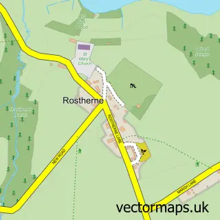 Street map sample of Rostherne, Cheshire