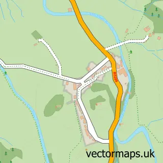 Street map sample of Rosthwaite, Cumbria