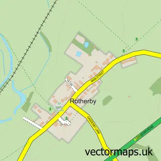 Street map sample of Rotherby, Leicestershire