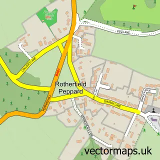 Street map sample of Rotherfield Peppard, Oxfordshire