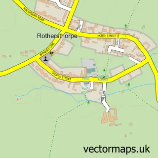 Street map sample of Rothersthorpe, Northamptonshire