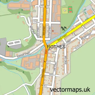 Street map sample of Rothes, Moray