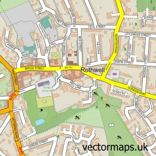 Street map sample of Rothwell, Northamptonshire