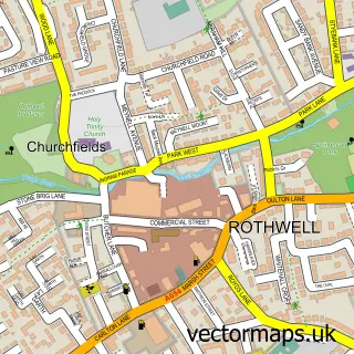 Street map sample of Rothwell, West Yorkshire