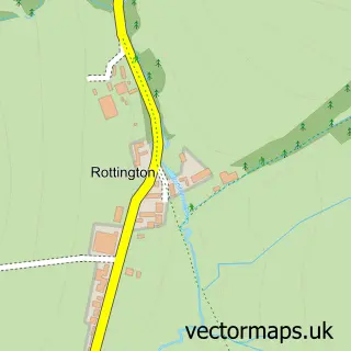 Street map sample of Rottington, Cumbria