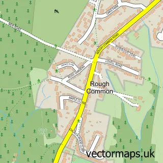 Street map sample of Rough Common, Kent