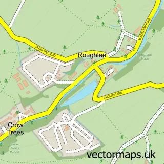 Street map sample of Roughlee, Lancashire