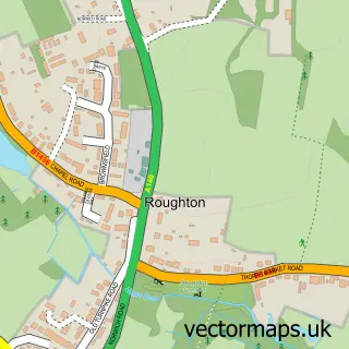 Street map sample of Roughton, Norfolk