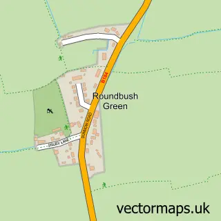 Street map sample of Roundbush Green, Essex
