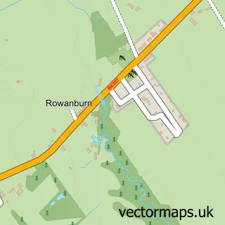 Street map sample of Rowanburn, Dumfries