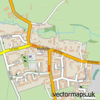 Street map sample of Rowde, Wiltshire