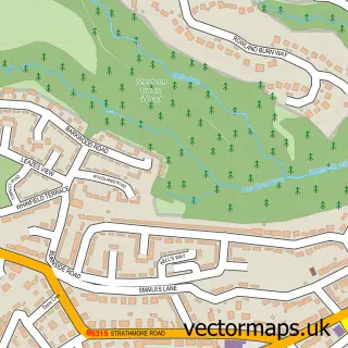 Street map sample of Rowlands Gill, Tyne & Wear