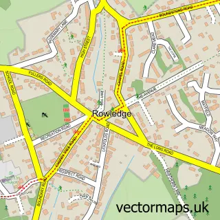Street map sample of Rowledge, Surrey