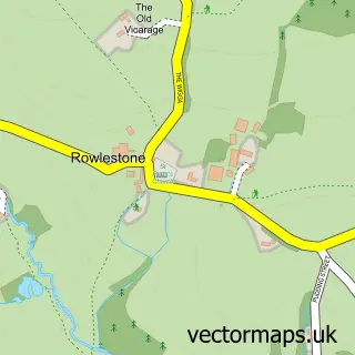Street map sample of Rowlestone, Herefordshire