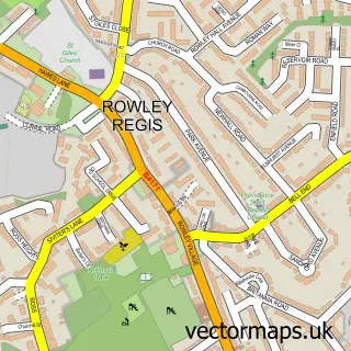 Street map sample of Rowley Village, West Midlands