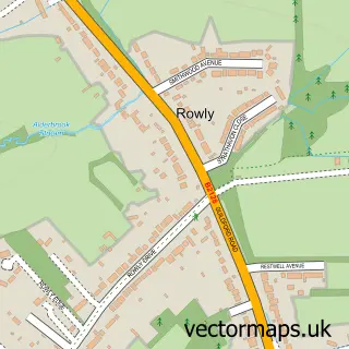 Street map sample of Rowly, Surrey