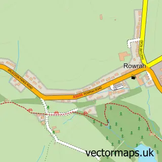 Street map sample of Rowrah, Cumbria