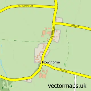Street map sample of Rowthorne, Derbyshire