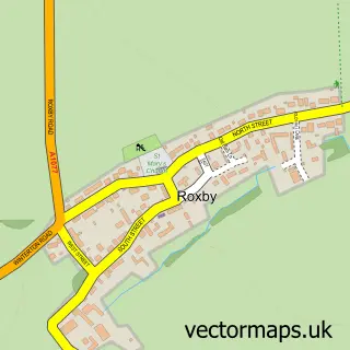 Street map sample of Roxby, Lincolnshire