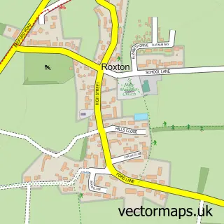 Street map sample of Roxton, Bedfordshire