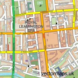 Street map sample of Royal Leamington Spa, Warwickshire