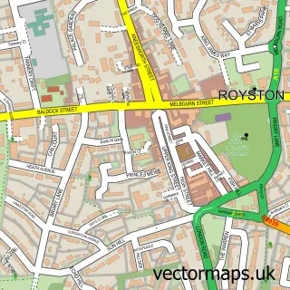 Street map sample of Royston, Hertfordshire
