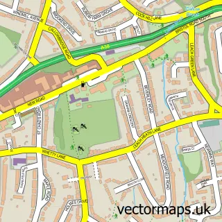 Street map sample of Rubery, Worcestershire