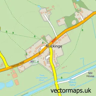 Street map sample of Ruckinge, Kent