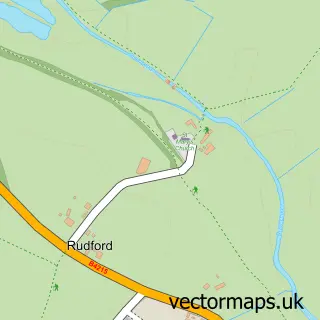 Street map sample of Rudford, Gloucestershire