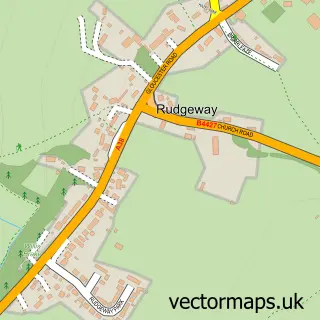 Street map sample of Rudgeway, Gloucestershire