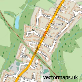 Street map sample of Rudgwick, West Sussex